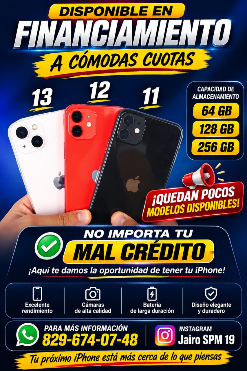 iPhone 11, 12 y 13 en financiamiento