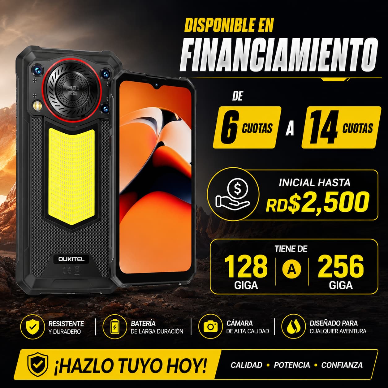 Oukitel con sonido inmersivo en financiamiento